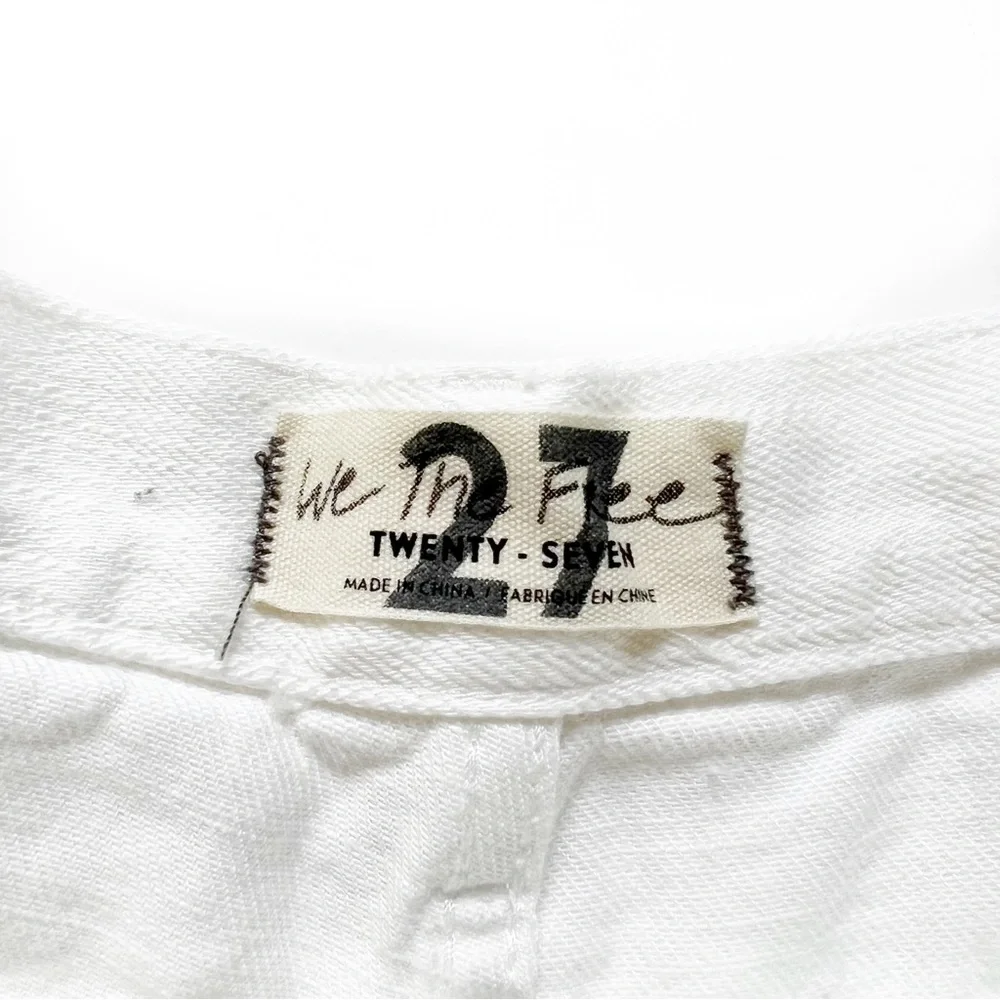 FREE PEOPLE HIGH RISE ANTHRO LOVING GOOD VIBRATIONS WHITE CUT OFF SHORTS… - Picture 5 of 15